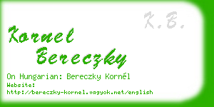 kornel bereczky business card