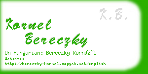 kornel bereczky business card